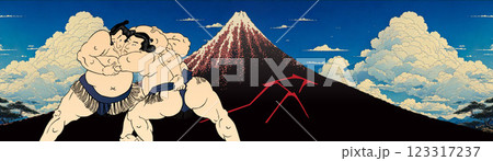 相撲取りと山下白雨 相撲取りと山下白雨 123317237