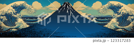 青い凱風快晴&波 青い凱風快晴&波 123317283