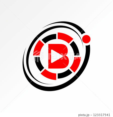 Logo design graphic concept creative premium vector stock image top sell initial B font play pie chart ellipse swoosh 360 degrees work data bar part 123317541