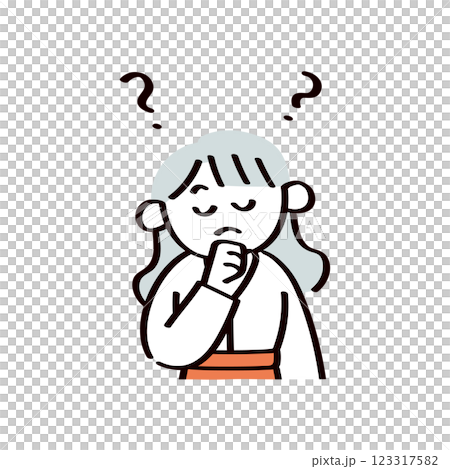 Illustration of a woman in doubt Illustration of a woman in doubt 123317582