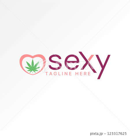 Logo design graphic concept creative premium vector stock image top sell text word Sexy love art cannabis cbd herb smoke nature agriculture botanical 123317625