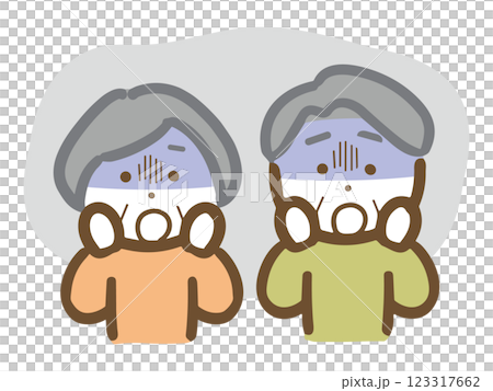 Senior couple surprised with pale faces (upper body) Senior couple surprised with pale faces (upper body) 123317662