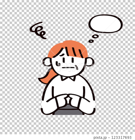 Illustration of an anxious businesswoman 123317693