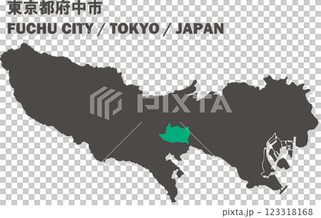 日本地図-東京都-府中市ベクターイラストマップ 日本地図-東京都-府中市ベクターイラストマップ 123318168