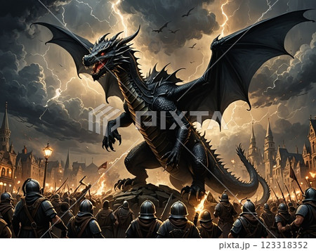 龍の口から飛び出す龍 123318352