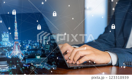 サイバー防御、AIを活用したデジタルセキュリティのイメージ サイバー防御、AIを活用したデジタルセキュリティのイメージ 123318939