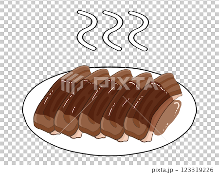 お皿にのったスペアリブのイラスト2 お皿にのったスペアリブのイラスト2 123319226