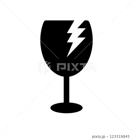 割れたコップのアイコンイラスト 123319845