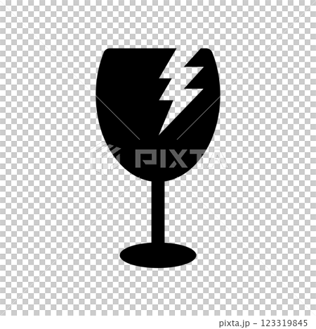 割れたコップのアイコンイラスト 123319845