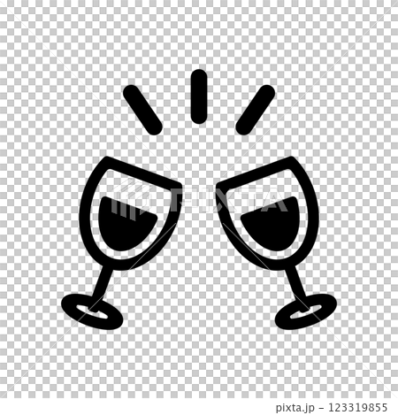 ワイングラスの乾杯イラスト 123319855