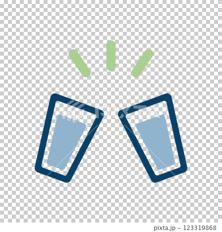 コップで乾杯するアイコンイラスト 123319868