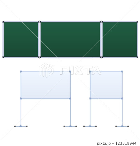 Whiteboard and Chalkboard Stand Vector Design Whiteboard and Chalkboard Stand Vector Design 123319944