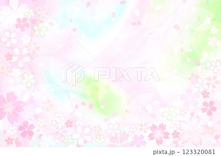 春イメージの満開の桜の和風背景 春イメージの満開の桜の和風背景 123320081