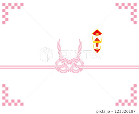 水引のベクターイラスト プレゼント用包装用紙背景イラスト 水引のベクターイラスト プレゼント用包装用紙背景イラスト 123320187