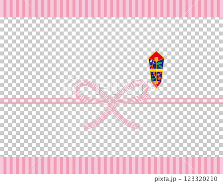 水引のベクターイラスト　プレゼント用包装用紙背景イラスト 123320210