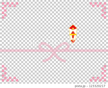 Mizuhiki 禮品包裝紙背景插圖的向量插圖 123320217