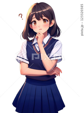 考える制服の女の子 考える制服の女の子 123320385