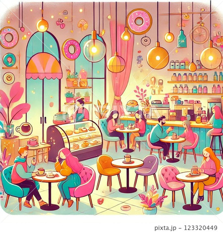 お洒落なカフェシーン お洒落なカフェシーン 123320449