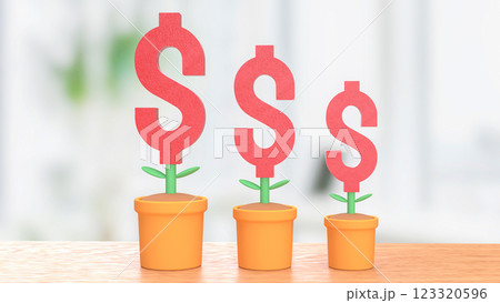 The Dollar symbol in plant for Business concept 3d Rendering. 123320596