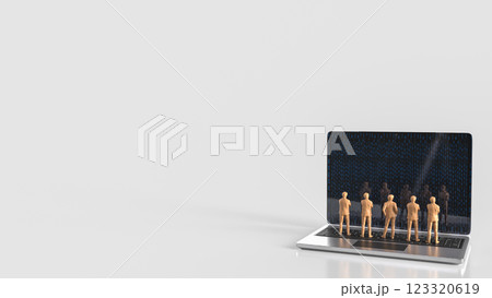 The Man on Notebook for Business Concept 3d Rendering. The Man on Notebook for Business Concept 3d Rendering. 123320619