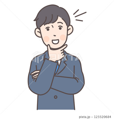 思いついた会社員男性02 123320684