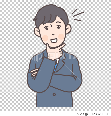 思いついた会社員男性02 123320684