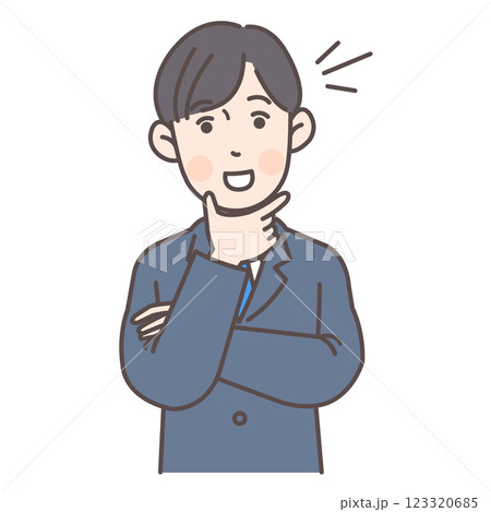 思いついた会社員男性03 123320685
