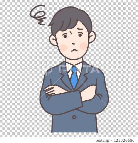悩んでいる会社員男性02 悩んでいる会社員男性02 123320686
