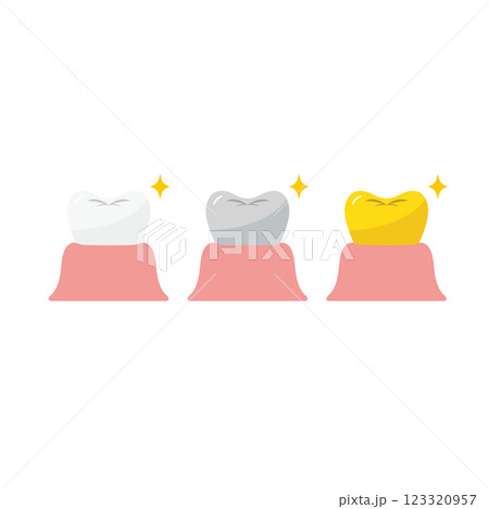 セラミック・金歯・銀歯のイラスト 123320957