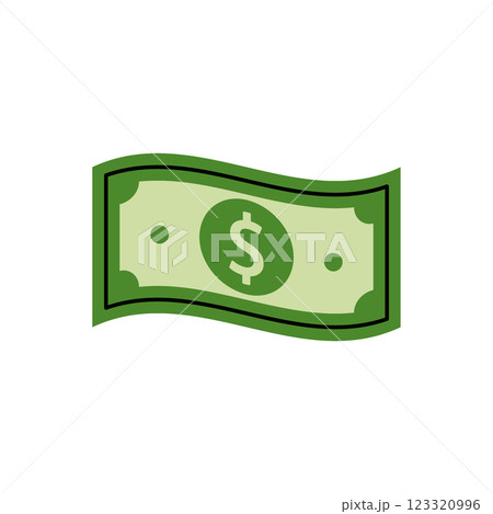 A green dollar bill. Money investment and business commerce. Vector illustration. 123320996