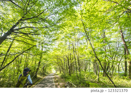 新緑・初夏のサイクリングイメージ　（蒜山高原） 123321370