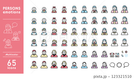人物の表情アイコンセット 123321510
