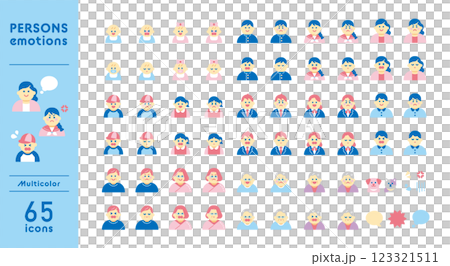 人們的面部表情圖標集 123321511