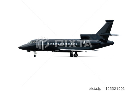 Modern black corporate business jet isolated on white background Modern black corporate business jet isolated on white background 123321991