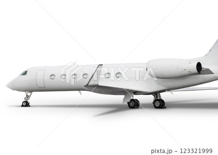 Close-up of the modern white corporate business jet isolated on white background Close-up of the modern white corporate business jet isolated on white background 123321999