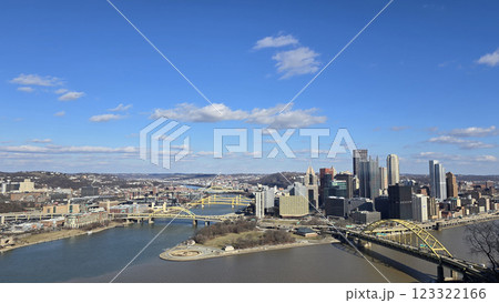 City skyline featuring modern and classic architecture, with prominent skyscrapers and urban buildings with colorful bright colors, capturing the essence of metropolitan life City skyline featuring modern and classic architecture, with prominent skyscrapers and urban buildings with colorful bright colors, capturing the essence of metropolitan life 123322166
