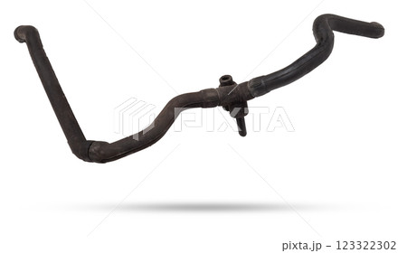 A plastic pipe is part of the vehicle fuel system, which supplies gasoline under pressure to the cylinders of car engine. Spare parts for sale in auto service. A plastic pipe is part of the vehicle fuel system, which supplies gasoline under pressure to the cylinders of car engine. Spare parts for sale in auto service. 123322302