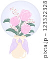 Bouquet of tulips in a glass jar 123322328