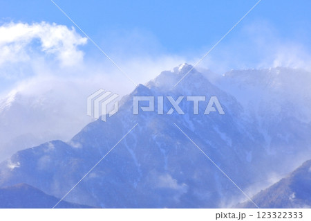 中央アルプス 赤椰岳のブリザード 123322333