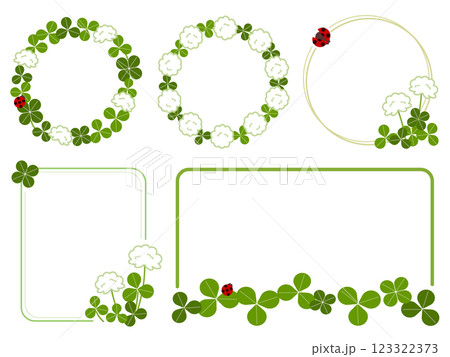 シロツメクサの見出しフレームセット シロツメクサの見出しフレームセット 123322373