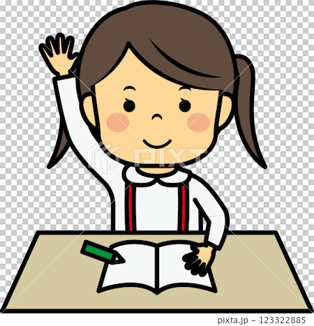 授業中の小学生女児 授業中の小学生女児 123322885