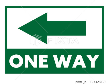 一方通行の標識 緑 123323122