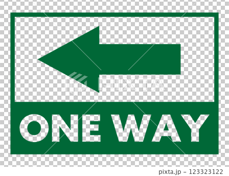 一方通行の標識 緑 123323122