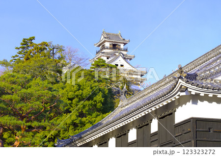 高知城 天守と大手門 123323272