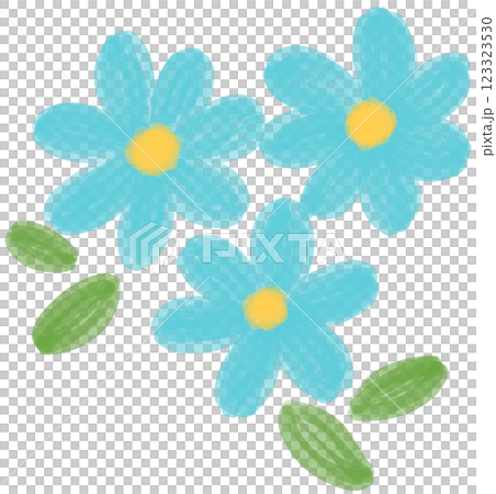 Illustration of a small Blue Daisy flower blooming Illustration of a small Blue Daisy flower blooming 123323530