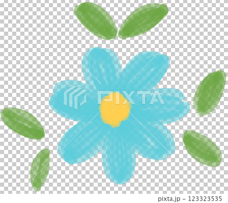 Illustration of a small Blue Daisy flower blooming Illustration of a small Blue Daisy flower blooming 123323535