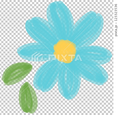 Illustration of a small Blue Daisy flower blooming Illustration of a small Blue Daisy flower blooming 123323536