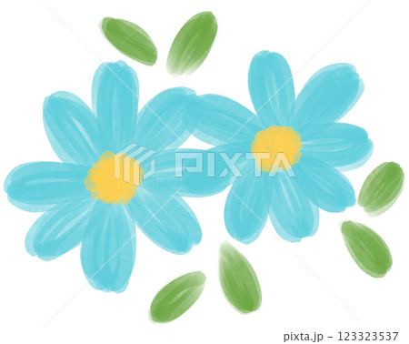 Illustration of a small Blue Daisy flower blooming Illustration of a small Blue Daisy flower blooming 123323537