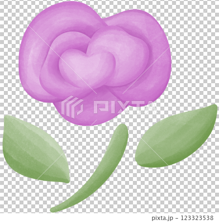 Illustration of a small purple rose blooming. 123323538
