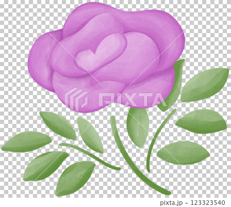 Illustration of a small purple rose blooming. Illustration of a small purple rose blooming. 123323540